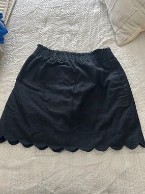 J. Crew Black Scalloped Hem Mini Skirt